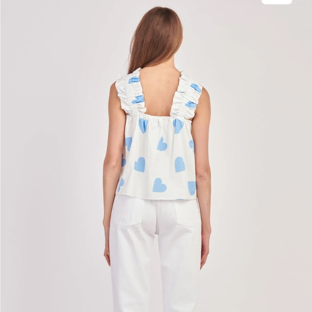 English Factory Heart Shaped Ruffled Strap Top - Picture 5 of 7